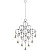 imageDeco 79 Metal Windchime with Bells and Chain Ring Hanger 13quot x 1quot x 24quot BlackBlack