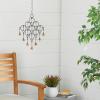imageDeco 79 Metal Windchime with Bells and Chain Ring Hanger 13quot x 1quot x 24quot BlackBlack