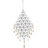 imageDeco 79 Metal Windchime with Bells and Chain Ring Hanger 13quot x 1quot x 24quot BlackBlack