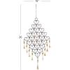 imageDeco 79 Metal Windchime with Bells and Chain Ring Hanger 13quot x 1quot x 24quot BlackBlack