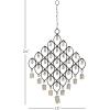 imageDeco 79 Metal Windchime with Bells and Chain Ring Hanger 13quot x 1quot x 24quot BlackBlack