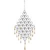 imageDeco 79 Metal Windchime with Bells and Chain Ring Hanger 13quot x 1quot x 24quot BlackBlack