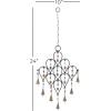 imageDeco 79 Metal Windchime with Bells and Chain Ring Hanger 13quot x 1quot x 24quot BlackBlack