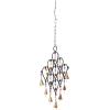 imageDeco 79 Metal Windchime with Bells and Chain Ring Hanger 13quot x 1quot x 24quot BlackBlack