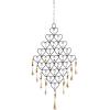 imageDeco 79 Metal Windchime with Bells and Chain Ring Hanger 13quot x 1quot x 24quot BlackBlack
