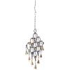 imageDeco 79 Metal Windchime with Bells and Chain Ring Hanger 13quot x 1quot x 24quot BlackBlack