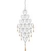 imageDeco 79 Metal Windchime with Bells and Chain Ring Hanger 13quot x 1quot x 24quot BlackGold