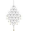 imageDeco 79 Metal Windchime with Bells and Chain Ring Hanger 13quot x 1quot x 24quot BlackGold