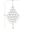 imageDeco 79 Metal Windchime with Bells and Chain Ring Hanger 13quot x 1quot x 24quot BlackGold