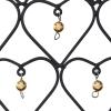 imageDeco 79 Metal Windchime with Bells and Chain Ring Hanger 13quot x 1quot x 24quot BlackGold