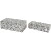 imageDeco 79 Mother of Pearl Shell Handmade Decorative Box Chevron Pattern Decorative Keepsake Boxes with Hinged Lid Set of 2 Storage Boxes 12quot 8quotW GrayGray