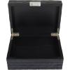 imageDeco 79 Mother of Pearl Shell Handmade Decorative Box Chevron Pattern Decorative Keepsake Boxes with Hinged Lid Set of 2 Storage Boxes 12quot 8quotW GrayBlack
