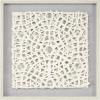 imageDeco 79 Paper Geometric Handmade Shadow Box 3D Origami with Gray Canvas Backing 24quot x 1quot x 24quotWhite