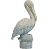 imageDeco 79 Polystone Bird Decorative Sculpture Distressed Home Decor Statue with Brown Wood Inspired Accents Accent Figurine 3quot x 11quot x 7quot TealBlue
