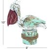 imageDeco 79 Polystone Bird Decorative Sculpture Distressed Home Decor Statue with Brown Wood Inspired Accents Accent Figurine 3quot x 11quot x 7quot TealMulticolor