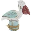 imageDeco 79 Polystone Bird Decorative Sculpture Distressed Home Decor Statue with Brown Wood Inspired Accents Accent Figurine 3quot x 11quot x 7quot TealMulticolor