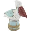 imageDeco 79 Polystone Bird Decorative Sculpture Distressed Home Decor Statue with Brown Wood Inspired Accents Accent Figurine 3quot x 11quot x 7quot TealMulticolor