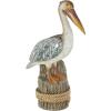 imageDeco 79 Polystone Bird Decorative Sculpture Distressed Home Decor Statue with Brown Wood Inspired Accents Accent Figurine 3quot x 11quot x 7quot TealTeal