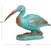 imageDeco 79 Polystone Bird Decorative Sculpture Distressed Home Decor Statue with Brown Wood Inspired Accents Accent Figurine 3quot x 11quot x 7quot TealTeal