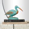 imageDeco 79 Polystone Bird Decorative Sculpture Distressed Home Decor Statue with Brown Wood Inspired Accents Accent Figurine 3quot x 11quot x 7quot TealTeal
