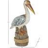 imageDeco 79 Polystone Bird Decorative Sculpture Distressed Home Decor Statue with Brown Wood Inspired Accents Accent Figurine 3quot x 11quot x 7quot TealTeal
