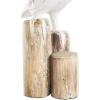 imageDeco 79 Polystone Bird Decorative Sculpture Distressed Home Decor Statue with Brown Wood Inspired Accents Accent Figurine 3quot x 11quot x 7quot TealWhite
