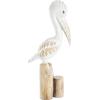 imageDeco 79 Polystone Bird Decorative Sculpture Distressed Home Decor Statue with Brown Wood Inspired Accents Accent Figurine 3quot x 11quot x 7quot TealWhite