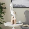 imageDeco 79 Polystone Bird Decorative Sculpture Distressed Home Decor Statue with Brown Wood Inspired Accents Accent Figurine 3quot x 11quot x 7quot TealWhite