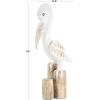 imageDeco 79 Polystone Bird Decorative Sculpture Distressed Home Decor Statue with Brown Wood Inspired Accents Accent Figurine 3quot x 11quot x 7quot TealWhite
