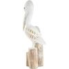 imageDeco 79 Polystone Bird Decorative Sculpture Distressed Home Decor Statue with Brown Wood Inspired Accents Accent Figurine 3quot x 11quot x 7quot TealWhite