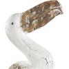 imageDeco 79 Polystone Bird Decorative Sculpture Distressed Home Decor Statue with Brown Wood Inspired Accents Accent Figurine 3quot x 11quot x 7quot TealWhite