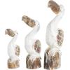 imageDeco 79 Polystone Bird Decorative Sculpture Distressed Home Decor Statue with Brown Wood Inspired Accents Accent Figurine 3quot x 11quot x 7quot TealWhite