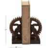 imageDeco 79 Polystone Decorative Bookends Gear Non Skid Bookends Set of 2 Office Bookends5quotW 7quotH Brown