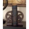 imageDeco 79 Polystone Decorative Bookends Gear Non Skid Bookends Set of 2 Office Bookends5quotW 7quotH Brown