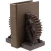 imageDeco 79 Polystone Decorative Bookends Gear Non Skid Bookends Set of 2 Office Bookends5quotW 7quotH Brown