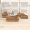 imageDeco 79 Seagrass Handmade Decorative and Functional Storage Basket Basket Organizer with Handles Set of 4 Basket for Storage 16quot 14quot 12quot 10quotW Light Brown