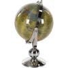 imageDeco 79 Stainless Steel Metal Globe 10quot x 7quot x 11quot SilverYellow