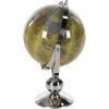 imageDeco 79 Stainless Steel Metal Globe 10quot x 7quot x 11quot SilverYellow