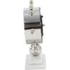 imageDeco 79 Stainless Steel Metal Ship Wheel Clock with Marble Base 9quot x 3quot x 8quot SilverSilver