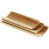 imageDeco 79 Teak Wood Handmade Living Room Decor Tray Minimalistic Curved Ottoman Tray Set of 3 Serving Tray 18quot 16quot 14quot W Brown