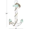 imageDeco 79 Wood Anchor Home Wall Decor Wall Sculpture with Twisted Rope Wall Art 15quot x 1quot x 28quot WhiteWhite