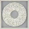 imageDeco 79 Wood Geometric Handmade 3D Circle Origami Shadow Box with Canvas Backing 20quot x 1quot x 20quot Gray