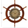 imageDeco 79 Wood Sail Boat Decorative Wall Clock with Ship Wheel for Home and Room 28quot x 2quot x 28quot BlueGold