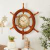 imageDeco 79 Wood Sail Boat Decorative Wall Clock with Ship Wheel for Home and Room 28quot x 2quot x 28quot BlueGold