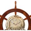 imageDeco 79 Wood Sail Boat Decorative Wall Clock with Ship Wheel for Home and Room 28quot x 2quot x 28quot BlueGold