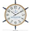 imageDeco 79 Wood Sail Boat Decorative Wall Clock with Ship Wheel for Home and Room 28quot x 2quot x 28quot BlueWhite