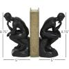 imageThe Novogratz Polystone People The Thinker Bookends Set of 2 5quotW 9quotH Black