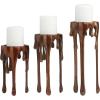 imageCosmoLiving by Cosmopolitan Aluminum Metal Abstract Decorative Candle Holder Melting Drip Candle Stand Set of 3 Candlestick Holder 12quot 10quot 8quotH GoldCopper