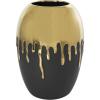 imageCosmoLiving by Cosmopolitan Ceramic Decorative Vase Centerpiece Vase with Abstract Gold Melting Drips Flower Vase for Home Decoration 15quot x 5quot x 11quot BlackBlack