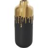 imageCosmoLiving by Cosmopolitan Ceramic Decorative Vase Centerpiece Vase with Abstract Gold Melting Drips Flower Vase for Home Decoration 15quot x 5quot x 11quot BlackGold